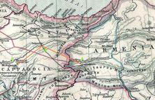 Илл. 31 – карта предположительного пути св. Григория Армянского и места возведения храма.